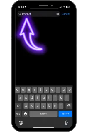 search Rainbet mobile App in store