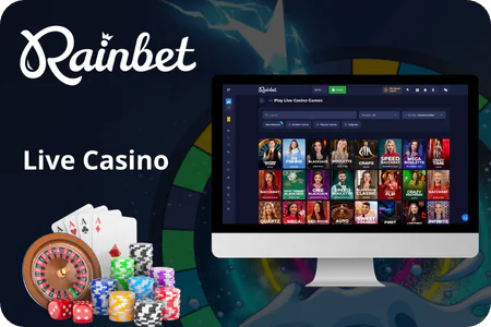 Live Casino section with live dealer tables