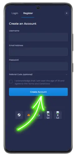 Fill out the Rainbet registration form