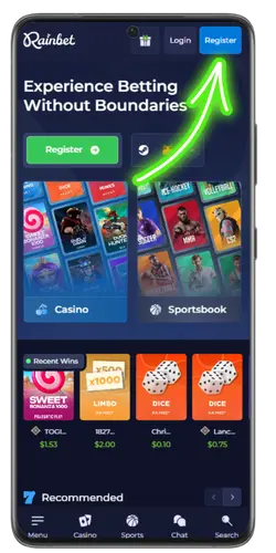 Visit the official website of the Rainbet promo